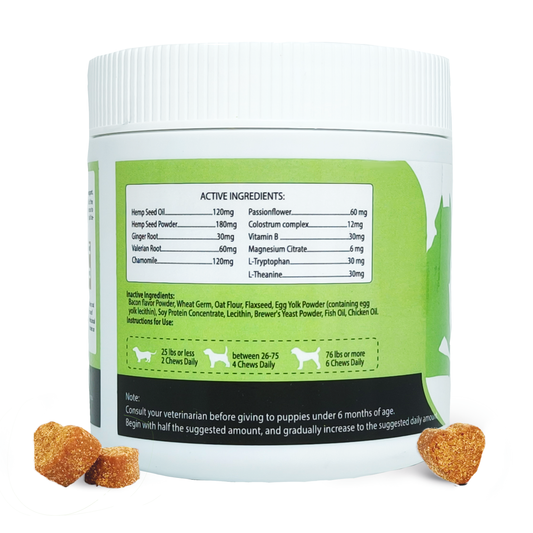 Calm & Cozy Bites — Magnesium & L-Theanine Soothing Chews for Dogs of All Ages